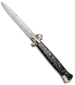 AGA Campolin 18" Stiletto Automatic Knife Gray Acrylic (8" Satin Bayo)