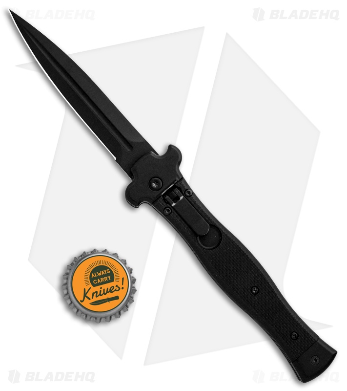 AGA Campolin Zero Dagger Leverlock Automatic Knife SWAT G-10 (3.75" Black)