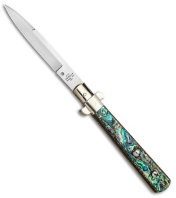 AGA Campolin 11" Frosolone Bayonet Stiletto Automatic Knife Abalone (5" Satin)