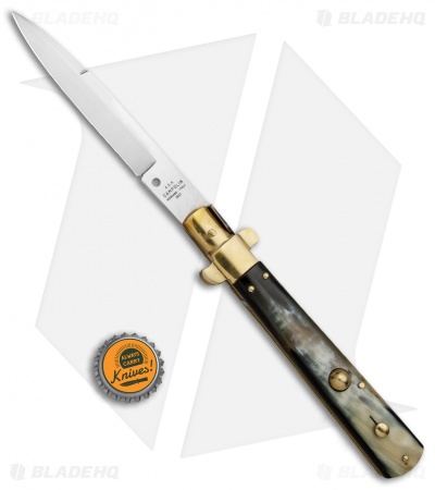 AGA Campolin 11" Frosolone Bayonet Stiletto Automatic Brazilian/Brass (5" Satin)