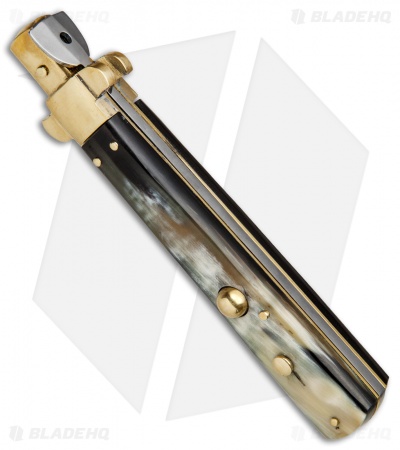 AGA Campolin 11" Frosolone Bayonet Stiletto Automatic Brazilian/Brass (5" Satin)