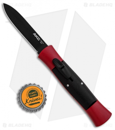 AKC 007 Concord OTF Automatic Knife Red/Black (2.75" Black Flat)