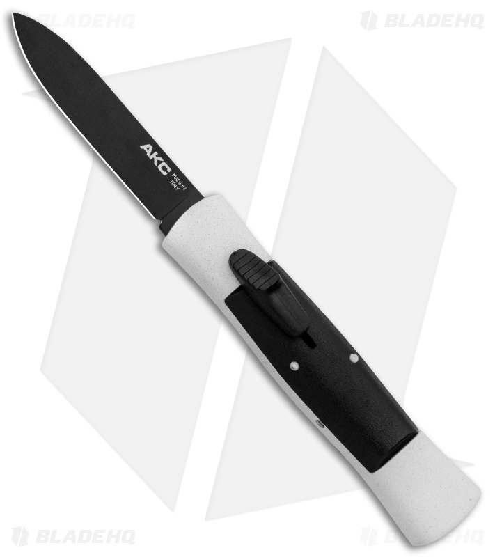 AKC 007 Concord OTF Automatic Knife White/Black (2.75" Black Flat)
