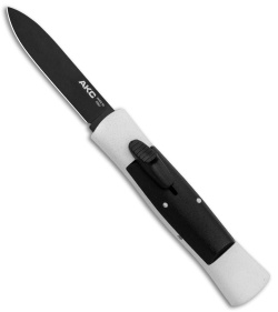 AKC 007 Concord OTF Automatic Knife White/Black (2.75" Black Flat)