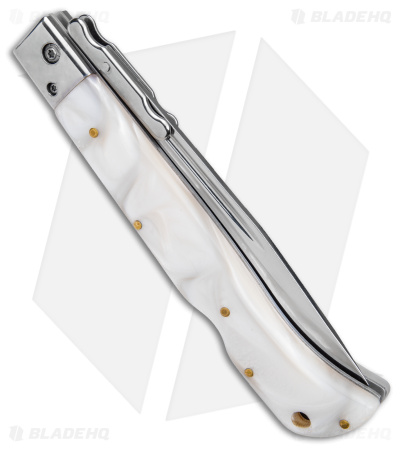 Italian Style 11" Roma Drop Point Auto Swinguard White Pearlex *DISCOUNTED*