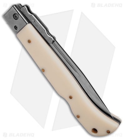 AKC World Italian Style 11" Roma Drop Point Auto Swinguard Ivory (4.6" Polished)