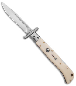AKC World Italian Style 11" Roma Drop Point Auto Swinguard Ivory (4.6" Polished)