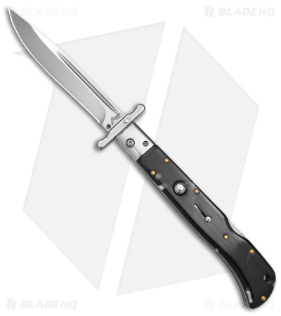 Italian Style 11" Roma Automatic Swinguard Drop Point Marbled (4.6" Polished)