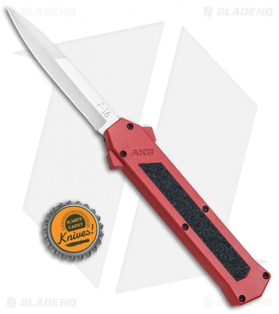 AKC F-16 D/A Bayonet OTF Automatic Knife Red (3.3" Satin)