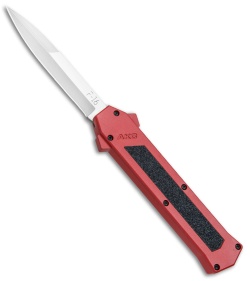 AKC F-16 D/A Bayonet OTF Automatic Knife Red (3.3" Satin)