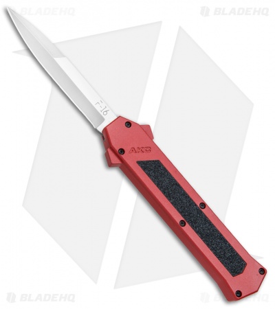 AKC F-16 D/A Bayonet OTF Automatic Knife Red (3.3" Satin)