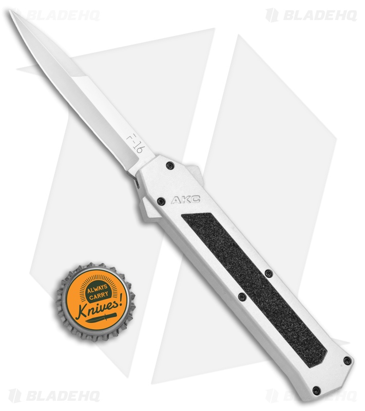 AKC F-16 D/A Bayonet OTF Automatic Knife White (3.3" Satin)
