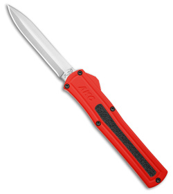 AKC F-20 DBL Dagger OTF Automatic Knife Red Aluminum (3.6&quot; Satin) | 190869