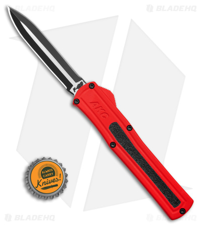 AKC F-20 D/A Dagger OTF Automatic Knife Dark Red Aluminum (3.6" Two Tone)