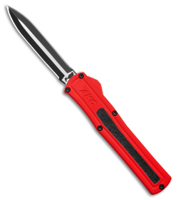 AKC F-20 D/A Dagger OTF Automatic Knife Dark Red Aluminum (3.6" Two Tone)