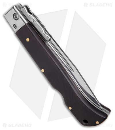 Italian Style 9" Ebony Roma Drop Point Auto Swinguard (4" Polished)