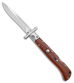 AKC World Italian Style 9&quot; Roma Drop Point Auto Swinguard Wood (3.75&quot; Polished) | 187603