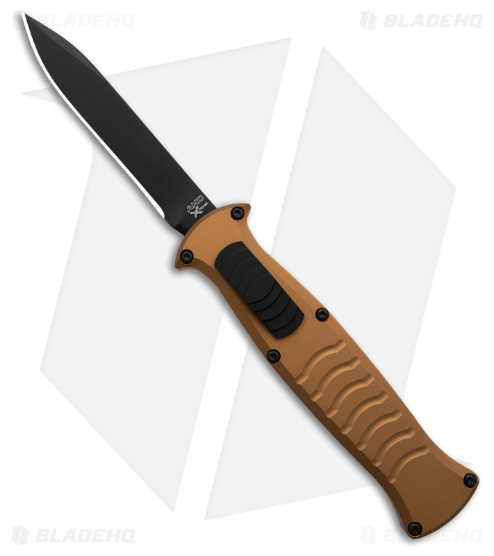 AKC X-treme EVO Spear Point OTF Automatic Knife Gold (3.5" Black)