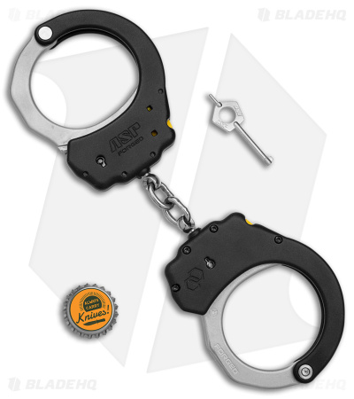 ASP Chain Cuffs Ultra Plus Steel Black Silver Al - Blade HQ