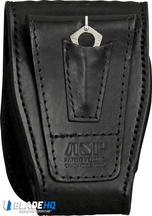 ASP Duty Cuff Case Black Basketweave Leather (56132) - Blade HQ