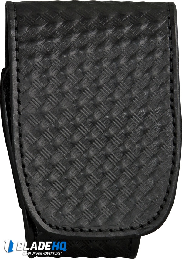 ASP Duty Cuff Case Black Basketweave Leather (56132) - Blade HQ
