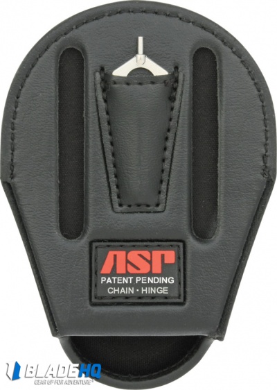 ASP Open Top Handcuff Case Black Basketweave Leather (56139)