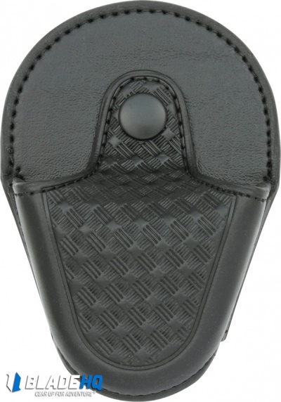 ASP Open Top Handcuff Case Black Basketweave Leather (56139)