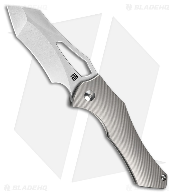 Artisan Cutlery Baskin Frame Lock Knife Gray Titanium (2.9" Stonewash) 1853GGY