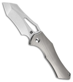 Artisan Cutlery Baskin Frame Lock Knife Gray Titanium (2.9" Stonewash) 1853GGY