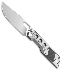 Artisan Cutlery Beest Frame Lock Knife Gray Titanium/CF (3.7" SW S35VN)
