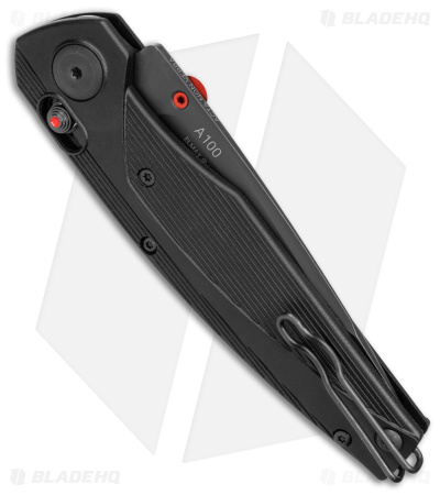 Acta Non Verba A100 ELMAX A-Lock Knife Black FRN/Red (3.5" Black DLC) ANV