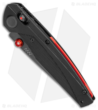 Acta Non Verba A100 ELMAX A-Lock Knife Black FRN/Red (3.5" Black DLC) ANV