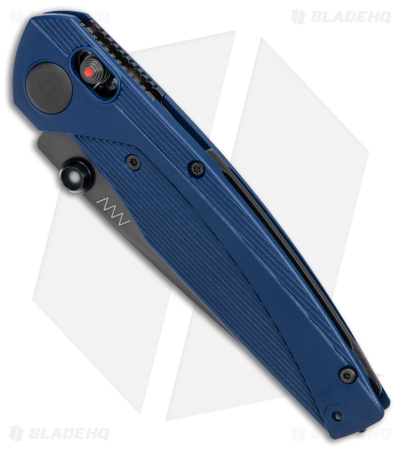 Acta Non Verba A100 ELMAX A-Lock Knife Blue FRN (3.5" Black DLC) ANV