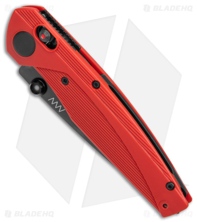 Acta Non Verba A100 MagnaCut A-Lock Knife Red FRN/Black (3.5" Black DLC) ANV