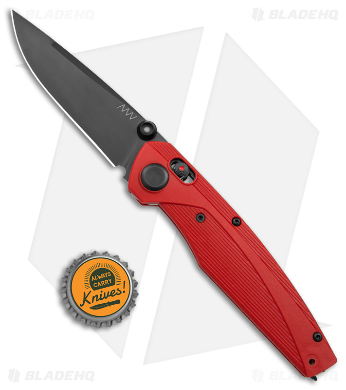 Acta Non Verba A100 A-Lock Knife Red FRN (3.5" Black DLC ELMAX)