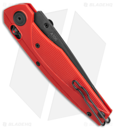 Acta Non Verba A100 A-Lock Knife Red FRN (3.5" Black DLC ELMAX)