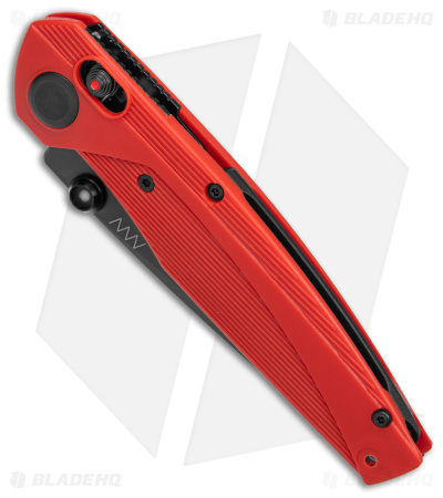 Acta Non Verba A100 A-Lock Knife Red FRN (3.5" Black DLC ELMAX)