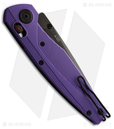 Acta Non Verba Knives A100 A-lock Purple GRN (3.5" Black DLC ELMAX)