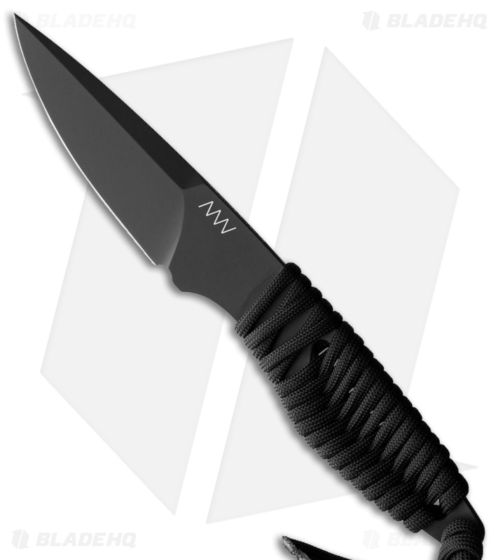 Acta Non Verba Knives P100 Fixed Blade Knife Black Paracord (3" Black)