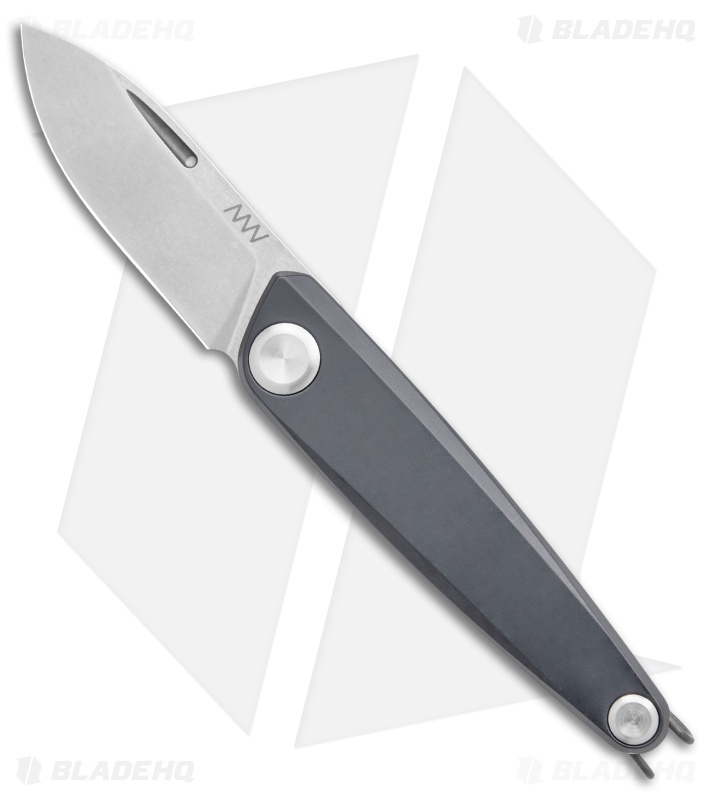 Acta Non Verba Knives Z050 Slip Joint Knife Dark Gray Aluminum (2.6" Stonewash)