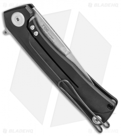 Acta Non Verba Knives Z100 Frame Lock Knife Black Aluminum (3.5" Stonewash)