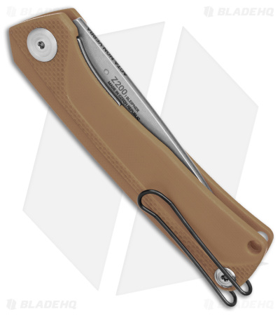 Acta Non Verba Knives Z200 Liner Lock Knife Brown G-10 (3.5" Stonewash)