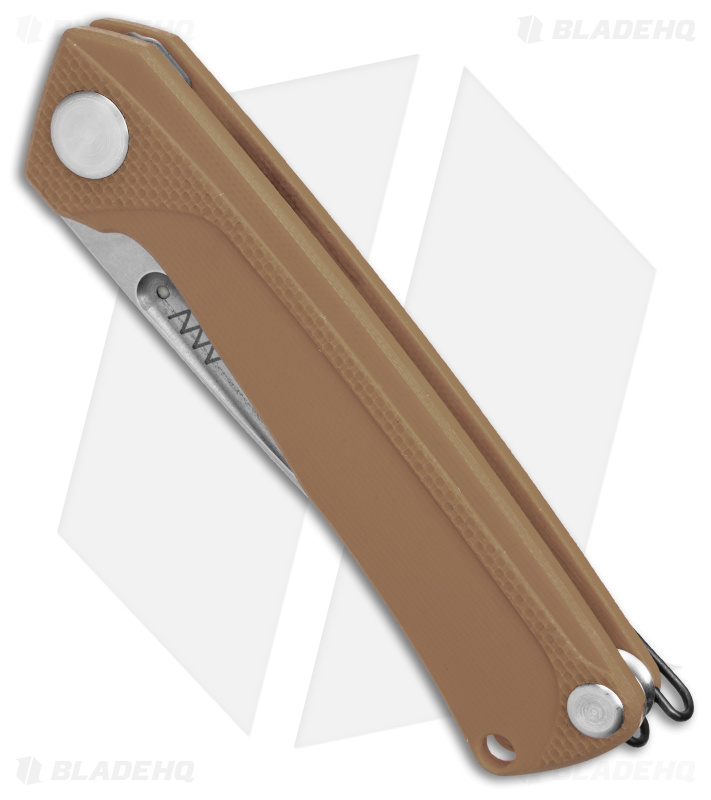 Acta Non Verba Knives Z200 Liner Lock Knife Brown G-10 (3.5" Stonewash)