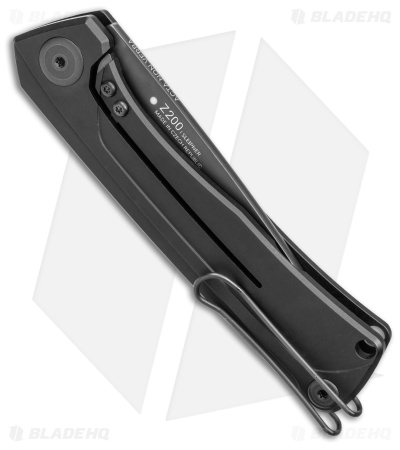 Acta Non Verba Z200 Frame Lock Knife Black Aluminum (3.5" Black DLC)