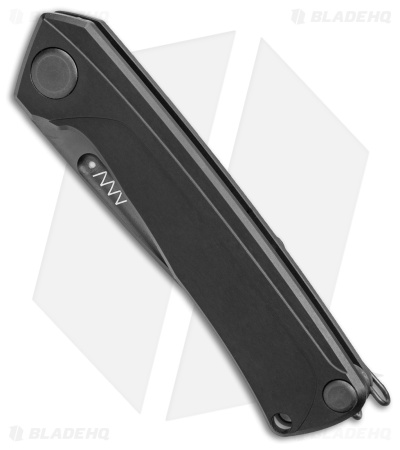Acta Non Verba Z200 Frame Lock Knife Black Aluminum (3.5" Black DLC)