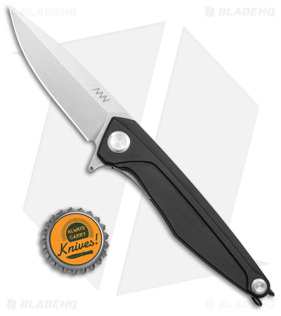 Acta Non Verba Z300 Spear Point Liner Lock Knife Black Aluminum (3.5" Stonewash)