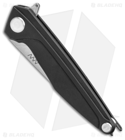 Acta Non Verba Z300 Spear Point Liner Lock Knife Black Aluminum (3.5" Stonewash)