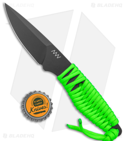 Acta Non Verba P100 Fixed Blade Knife Green Paracord/Blk Kydex (3" Blk Cerakote)