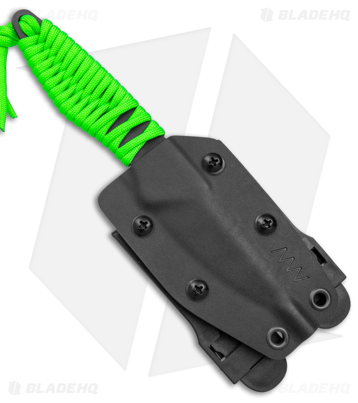 Acta Non Verba P100 Fixed Blade Knife Green Paracord/Blk Kydex (3" Blk Cerakote)