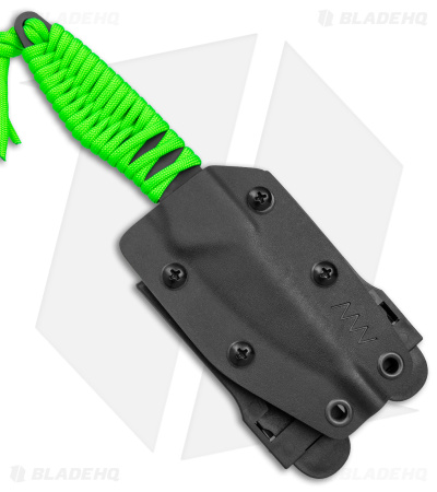 Acta Non Verba P100 Fixed Blade Knife Green Paracord/Blk Kydex (3" Blk Cerakote)